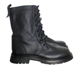 ZARA Lace up Combat boots with side zip size 38 NWOB